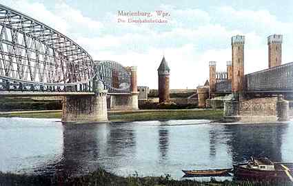 [Widok most�w z lewego brzegu Nogatu]