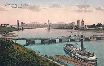 [Widok most�w z lewego brzegu Nogatu]