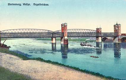 [Widok most�w z lewego brzegu Nogatu]